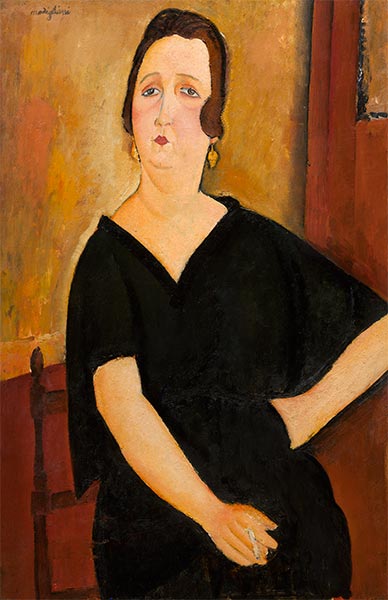 Madame Amédée (Frau mit Zigarette), 1918 | Modigliani | Giclée Leinwand Kunstdruck
