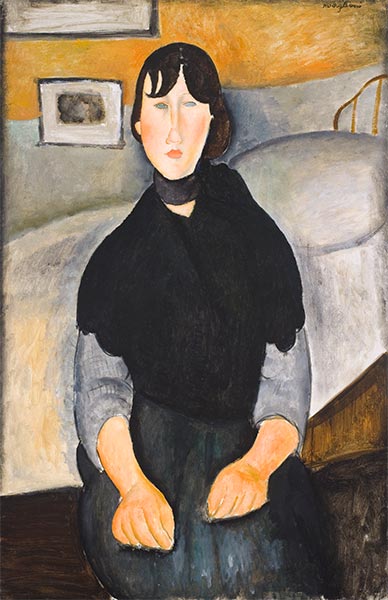 Junge Frau des Volkes, 1918 | Modigliani | Giclée Leinwand Kunstdruck
