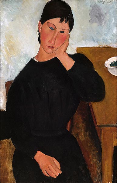 Elvira, die an einem Tisch ruht, 1919 | Modigliani