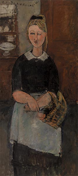Die hübsche Hausfrau, 1915 | Modigliani | Giclée Leinwand Kunstdruck