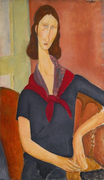 Jeanne Hébuterne mit Kopftuch, 1919 | Modigliani | Giclée Leinwand Kunstdruck