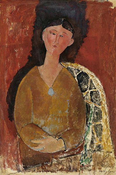 Beatrice Hastings sitzend, 1915 | Modigliani | Giclée Leinwand Kunstdruck