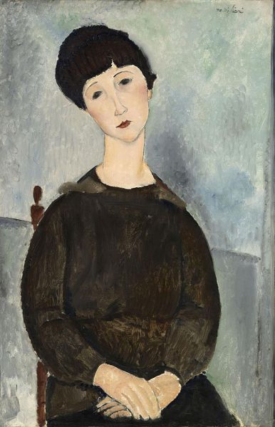 Young Brunette Girl, undated | Modigliani | Giclée Canvas Print