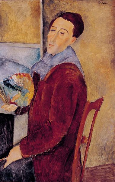Modigliani | Self Portrait with Palette, 1919 | Giclée Canvas Print