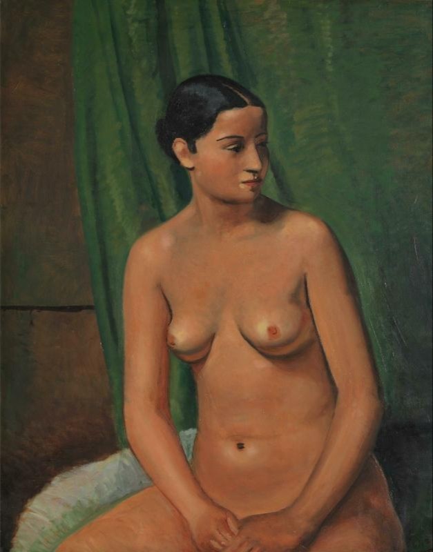 Nude Before a Green Curtain, 1923 | André Derain | Giclée Canvas Print