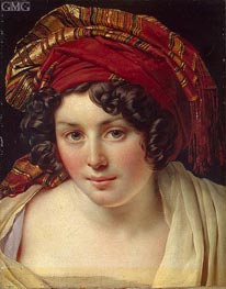 Girodet de Roussy-Trioson | Head of a Woman in a Turban | Giclée Canvas Print
