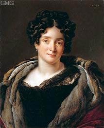 Portrait of Madame Jacques-Louis Etienne Reizet Colette-Desiree-Therese Godefro, 1823 von Girodet de Roussy-Trioson | Leinwand Kunstdruck