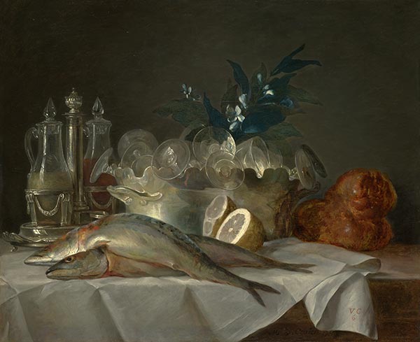 Vallayer-Coster | Still Life with Mackerel, 1787 | Giclée Canvas Print