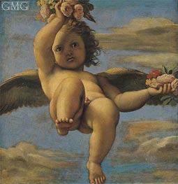 Annibale Carracci | A Cherub Carrying Flowers | Giclée Canvas Print