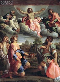 Christus in Herrlichkeit mit den Heiligen, c.1597/98 von Annibale Carracci | Leinwand Kunstdruck