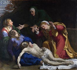 The Dead Christ Mourned (The Three Maries) | Annibale Carracci | Painting Reproduction