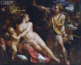 Venus, Adonis and Cupid, c.1590 by Annibale Carracci | Canvas Print