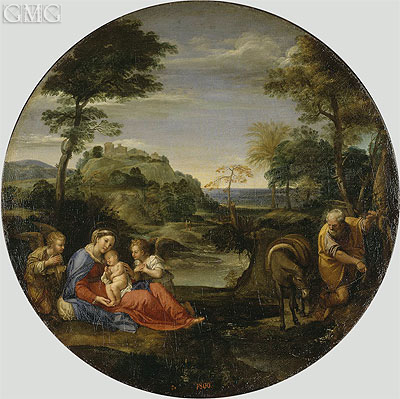 Annibale Carracci | Holy Family (Rest on the Flight into Egypt), c.1604 | Giclée Canvas Print