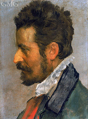 Kopf eines Mannes im Profil, c.1588/95 | Annibale Carracci