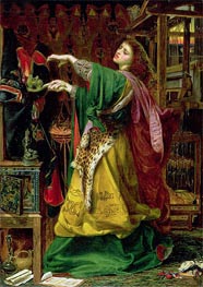 Morgan Le Fay (Queen of Avalon), 1864 von Sandys | Leinwand Kunstdruck