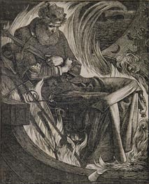 Death of King Warwulf, 1862 von Sandys | Papier-Kunstdruck