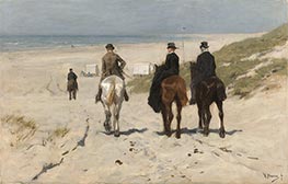 Morgendlicher Ausritt am Strand entlang, 1876 von Anton Mauve | Leinwand Kunstdruck