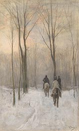 Reiter im Schnee im Haager Wald, 1880 von Anton Mauve | Papier-Kunstdruck