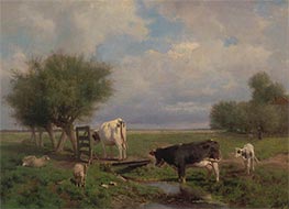 Kühe und Schafe, c.1853/88 von Anton Mauve | Leinwand Kunstdruck