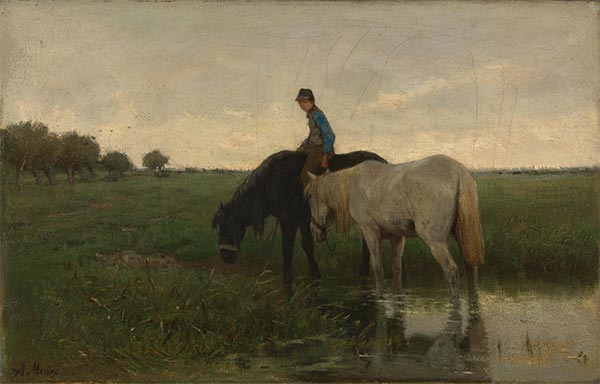 Tränken des Pferdes, 1871 | Anton Mauve | Giclée Leinwand Kunstdruck