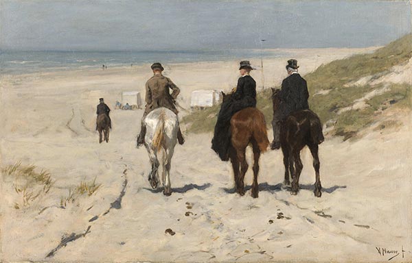 Morgendlicher Ausritt am Strand entlang, 1876 | Anton Mauve | Giclée Leinwand Kunstdruck