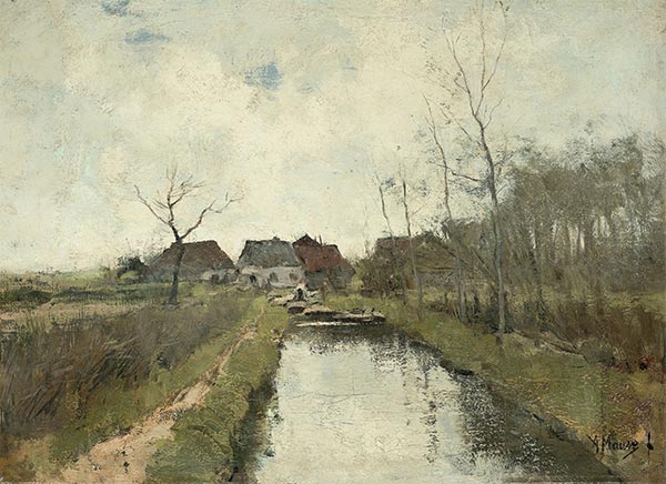 House on a Ditch, c.1870/88 | Anton Mauve
