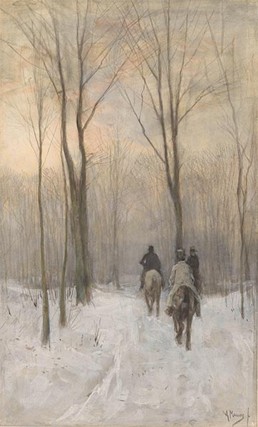 Riders in the Snow in the Haagse Bos, 1880 | Anton Mauve