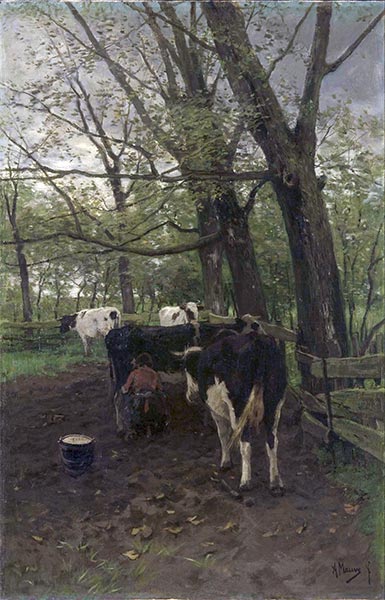 Milking Time, 1880s | Anton Mauve | Giclée Canvas Print