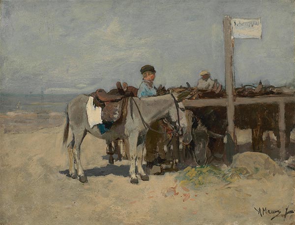 Donkey Stand on the Beach at Scheveningen, c.1876 | Anton Mauve