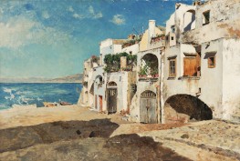 Weiße Häuser, der große Meeresblick von Capri, 1882 | Antonino Leto