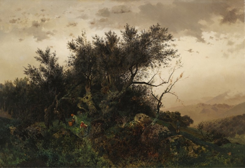 Die Olivenernte, 1874 | Antonino Leto | Giclée Leinwand-Kunstdruck