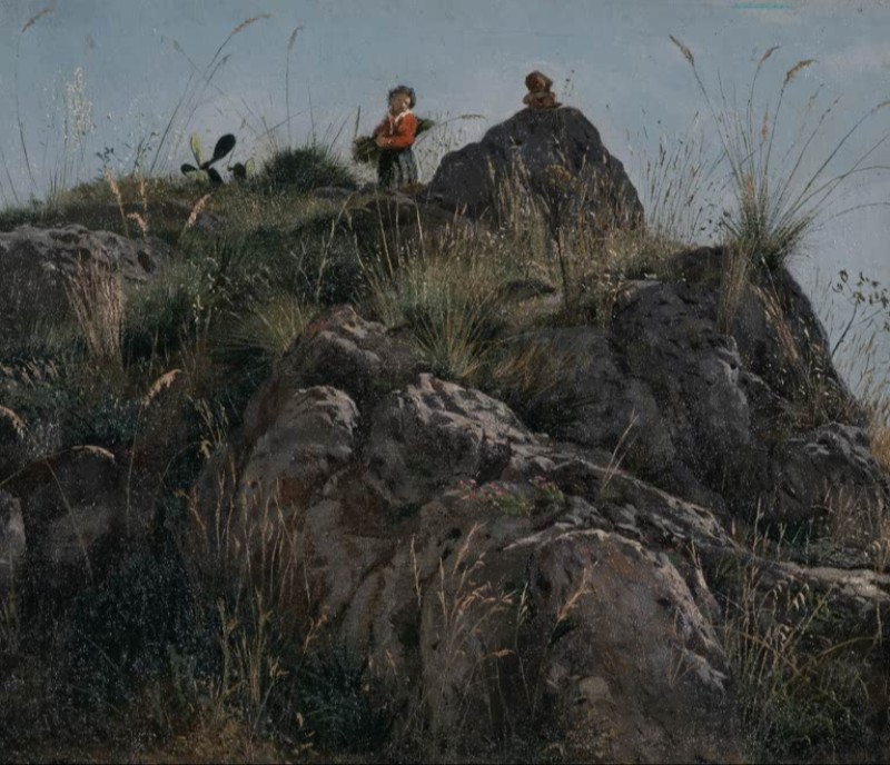 Country Landscape With Figure, 1867 | Antonino Leto | Giclée Canvas Print