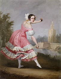 Eine Bolero-Tänzerin, 1842 von Antonio Cabral Bejarano | Leinwand Kunstdruck