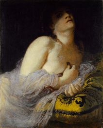 Die sterbende Kleopatra, 1872 von Arnold Bocklin | Leinwand Kunstdruck
