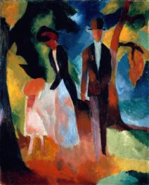People by a Blue Lake, 1913 by August Macke | Canvas Print