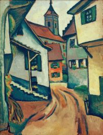 Street with Church in Kandern, 1911 | August Macke