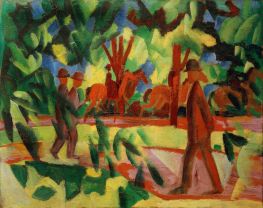 Horsemen and Walkers in the Avenue, 1914 | August Macke