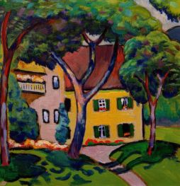 House in Tegernsee, 1910 by August Macke | Giclée Canvas Print