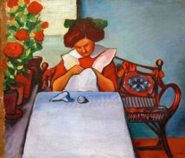 Grete Thuar at the Table, 1911 | August Macke