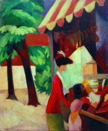 In Front of the Hat Shop, 1913 by August Macke | Giclée Canvas Print