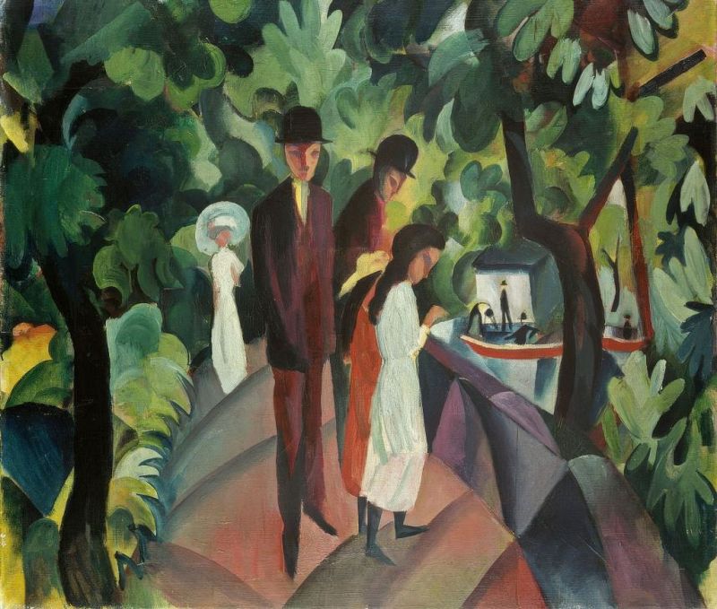 Stroll on the Bridge, 1912 | August Macke | Giclée Canvas Print