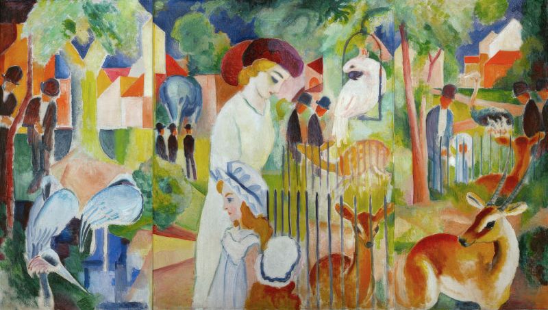 Great Zoological Garden. Triptych, 1912 | August Macke | Giclée Canvas Print