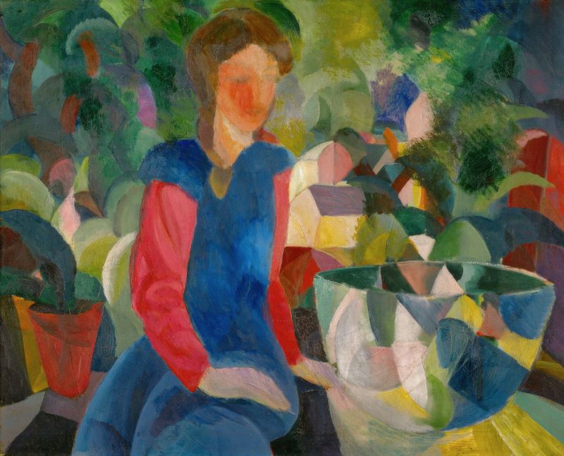 Girl with Fish-Bowl, 1914 | August Macke | Giclée Canvas Print