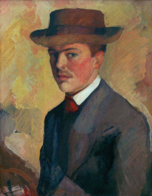 Self-Portrait with Hat, 1909 | August Macke | Giclée Canvas Print