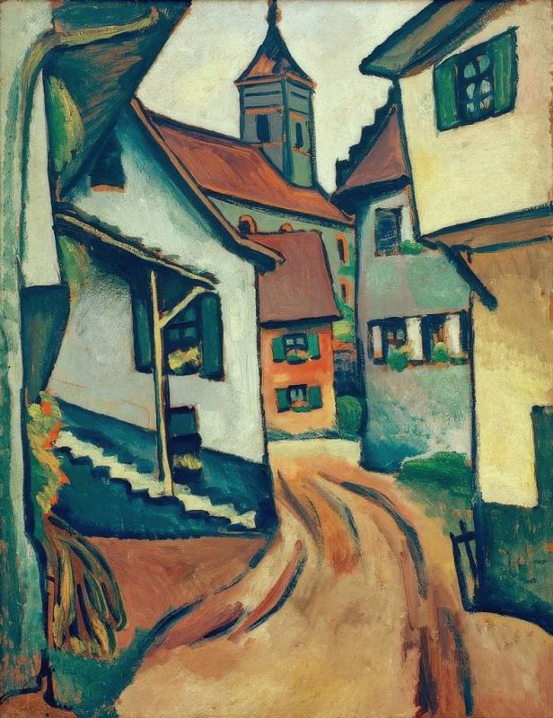 Street with Church in Kandern, 1911 | August Macke | Giclée Canvas Print