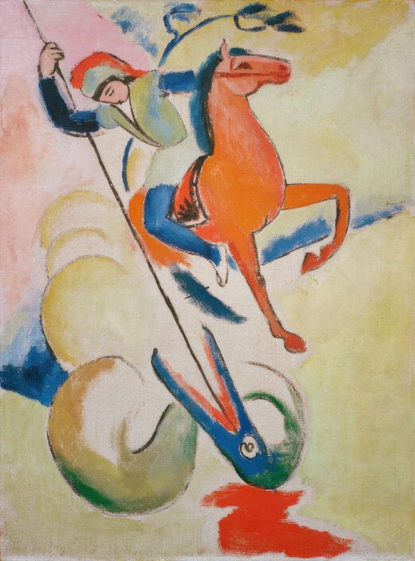 Heiliger Georg, 1912 | August Macke | Giclée Leinwand-Kunstdruck