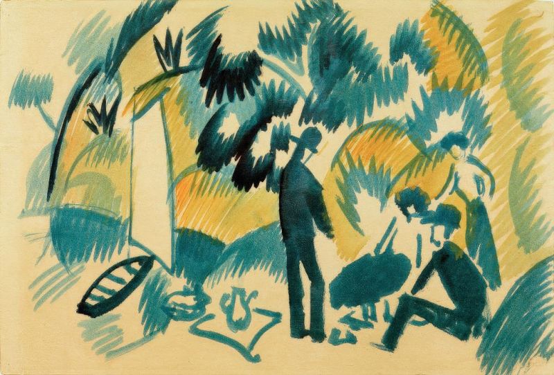 On Lake Thuner, Picnic, 1913 | August Macke | Giclée Paper Art Print