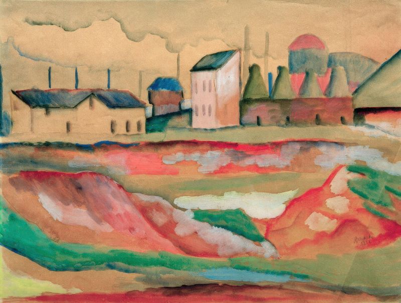 Factory, Brickworks, 1912 | August Macke | Giclée Paper Art Print