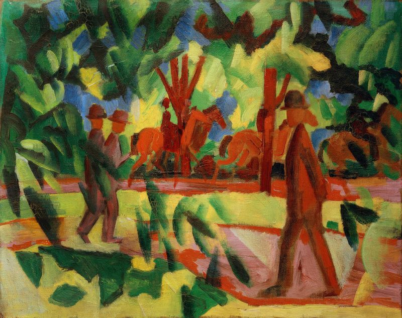 Horsemen and Walkers in the Avenue, 1914 | August Macke | Giclée Canvas Print