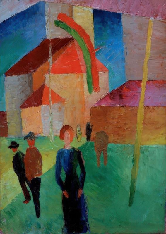 Church with Flag, 1914 | August Macke | Giclée Canvas Print